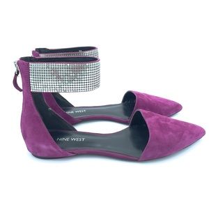 Nine West Nwariva Dark Pink SuedeFlats Size 8M